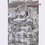 [RẺ VÔ ĐỊCH] Set 3 món áo ghile gấu , áo crt polo kèm chân váy áo polo ( Ảnh thật + Video)